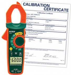 Extech EX655-NIST True RMS AC/DC Clamp Meter with Temperature &amp; NCV, 600A,  -