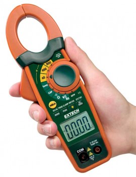 Extech EX730 True RMS Clamp Meter with Temperature and DC Zero, 800A-