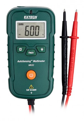 Extech MN30 True RMS Multimeter/NCV Detector, 600V AC/DC-
