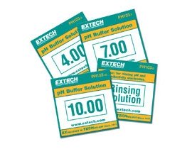 Extech PH103 Tripak Buffer Pouches, 4, 7, and 10pH plus Rinse Solution-