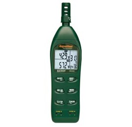 Extech RH350-NIST Dual Input Hygro-Thermometer Psychrometer, -