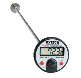 Extech 392052 Flat Surface Stem Dial Thermometer, -58 to 572&amp;deg;F/-50 to 300&amp;deg;C-