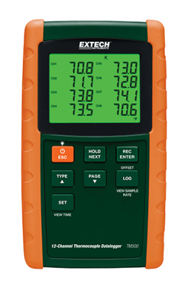 Extech TM500 12-Channel Data Logging Thermometer-