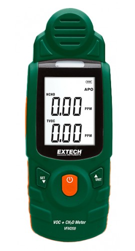 Extech VFM200 VOC/Formaldehyde Meter, 0 to 9.99 TVOC, 0 to 5 ppm CH&lt;sub&gt;2&lt;/sub&gt;O/HCHO-