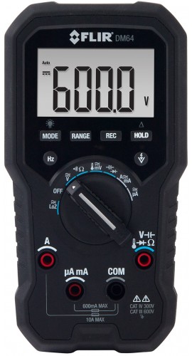 FLIR DM64 True RMS Multimeter with Temperature, 600V-