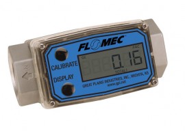 FLOMEC G2A15NQ9GMB Aluminum Turbine Flow Meter, 10 to 100 GPM Range-