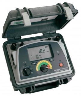Megger 1008-075/1008-079 Digital Low Resistance Ohmmeter, 10A, W/ Duplex Handspikes &amp; Test Leads-