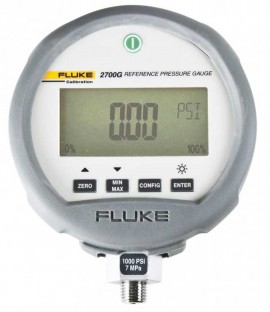Fluke 2700G Series Digital Pressure Gauge, -12 to 3000 psi with accreditation, 4.5&amp;quot; dial, &amp;frac14;&amp;quot; NPT male, bottomcast ZNAL housing-
