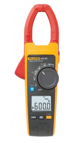 Fluke 374 FC True RMS AC/DC Clamp Meter, 600 A, 1000 V-