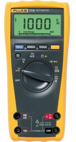 Fluke 77-4 CAL Industrial Multimeter with calibration certificate, 1,000 V-
