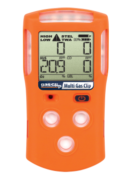 Gas Clip MGC Multi-Gas Detector, H<sub>2</sub>S/CO/O<sub>2</sub>/LEL-