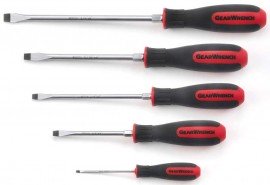 GearWrench 80053 Slotted Dual Material Screwdriver Set,  5-piece-