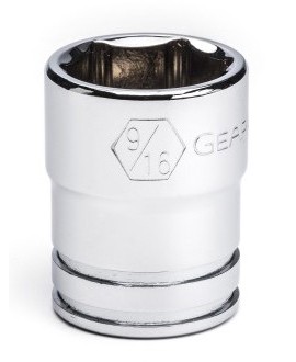 GearWrench 80355 &amp;frac38;&amp;quot; Drive 6-Point Standard SAE Socket, &lt;sup&gt;9&lt;/sup&gt;&amp;frasl;&lt;sub&gt;16&lt;/sub&gt;&amp;quot;-