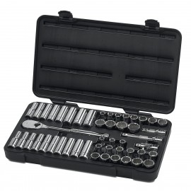 GearWrench 80701 &amp;frac12;&amp;quot; Drive 12 Point Standard and Deep SAE/Metric Mechanics Tool Set, 49 pieces-