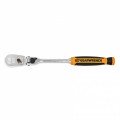 GearWrench 81016T &amp;frac14;&amp;quot; Drive 90 Tooth Dual Material Locking Flex Head Teardrop Ratchet, 8&amp;quot;-
