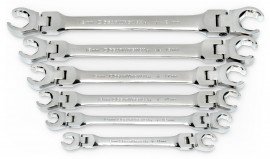 GearWrench 81911D Flex Head Flare Nut Metric Wrench Kit, 0.35 to 0.83&amp;quot;, 6-piece-