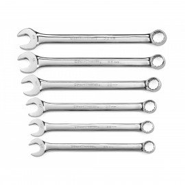 GearWrench 81922 12 Point Long Pattern Combination Metric Wrench Set, 6 pieces-
