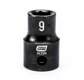 GearWrench 84310N &amp;frac38;&amp;quot; Drive 6-Point Standard Impact Metric Socket, 9 mm-