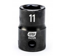 GearWrench 84312N &amp;frac38;&amp;quot; Drive 6-Point Standard Impact Metric Socket, 11 mm-