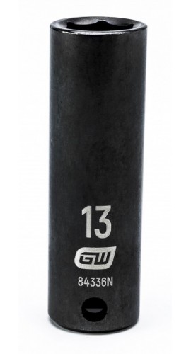 GearWrench 84336N &amp;frac38;&amp;quot; Drive 6-Point Deep Impact Metric Socket, 13 mm-