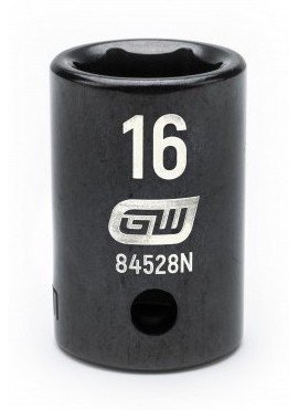 GearWrench 84528N &amp;frac12;&amp;quot; Drive 6-Point Standard Impact Metric Socket, 16 mm-