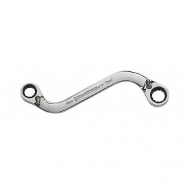 GearWrench 85222 72-Tooth 12 Point S-Shaped Reversible Double Box Ratcheting Wrench, 0.3 x 0.4&amp;quot;-