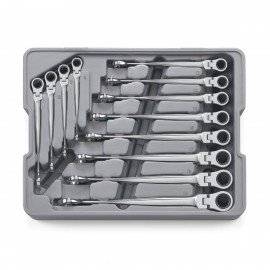 GearWrench 85288 12 Point XL X-Beam Flex Head Ratcheting Metric Combination Wrench, 12 pieces-