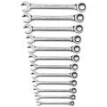 GearWrench 85597 12 Point Open End Ratcheting Metric Wrench Set, 12-piece-