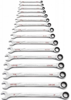 GearWrench 86451 120XP 16-Piece Universal Spline XL Ratcheting Combination SAE Wrench Set-