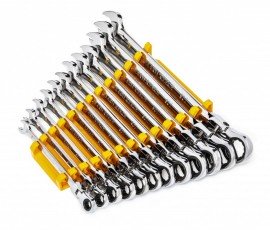 Gearwrench 86727 90-Tooth 12-Point Flex Head Ratcheting Combination Metric Wrench Set-
