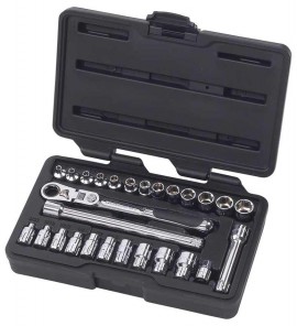 GearWrench 891427 Drive Pass Thru 6 Point Standard SAE/Metric Mechanics Tool Set,  &amp;frac14;&amp;quot;-