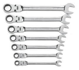 GearWrench 9700 12-Point Flex Head Ratcheting Combination SAE Wrench Set, 7-piece-