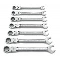 GearWrench 9900D 12 Point Flex Head Ratcheting Combination Metric Wrench Set, 7 pieces-