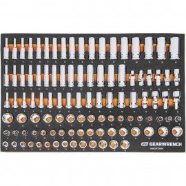 GearWrench GWMSSKT38 mm Metric Socket Set in Foam Storage Tray, 3/8" drive, 104-piece-