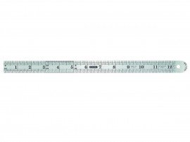 General Tools 1201ME Precision 12&quot; Flexible Steel Ruler with fine black graduation and polished stainless steel-
