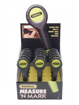 General Tools 309CD Pocket Pen with removable tape measure, 3', 15-piece-