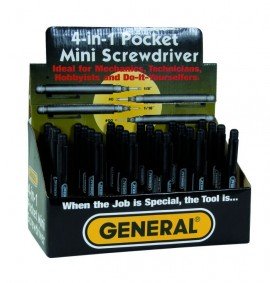 General Tools 744DB Pocket Four-in-One Mini Screwdriver, 24-piece-
