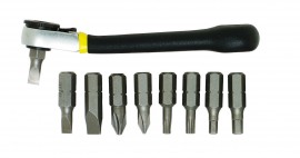 General Tools 80075 9-Piece Ratcheting Offset Screwdriver Set with 72 tooth rotation and instant reverse-
