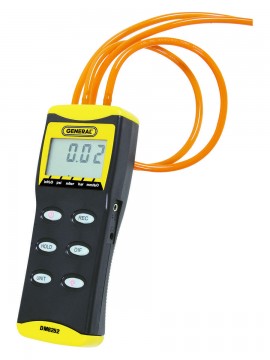 General Tools DM8252 Precision Digital Manometer, 0 to 2 psi-