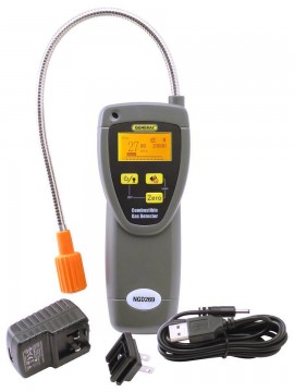 General Tools NGD269 Combustible Gas Leak Detector with backlit LCD screen, PPM readout, digital bar graph, audible alarm-
