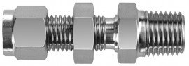 BI-Lok DSC Bulkhead Male NPT Connector, &amp;frac14;&amp;quot; A tube OD, &amp;frac18;&amp;quot; T NPT-