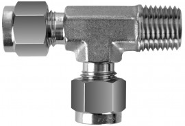 BI-Lok DTK Male NPT Run Tee, &amp;frac14;&amp;quot; A tube OD, &amp;frac14;&amp;quot; T NPT-