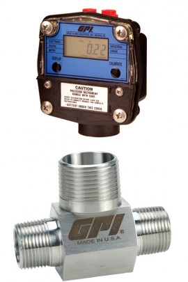 GPI GBT-100S2-5 Turbine Meter, Male BSPP, Standard Display, 6.7-67 GPM-