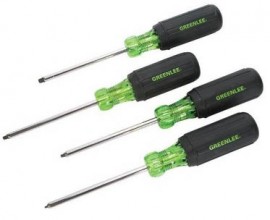 Greenlee 0353-01C 4-Piece Square Tip Driver Set, 4&quot;-