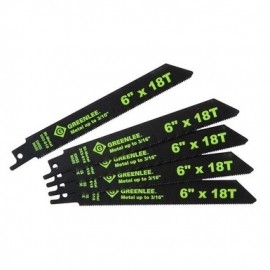 Greenlee 353-618 Progressive Pitch Reciprocating Saw Blades, 6", 5-pack-
