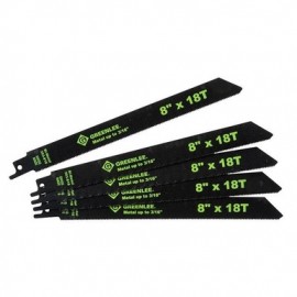 Greenlee 353-818 Progressive Pitch Reciprocating Saw Blades, 8", 5-pack-