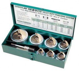 Greenlee 7307 Slug-Splitter Self-Centering Knockout Kit, 1/2&amp;quot; Through 2&amp;quot; Conduits-