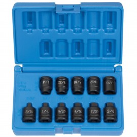 Grey Pneumatic 1211P Pipe Plug Impact Set, 3/8" Drive, 11-Piece-