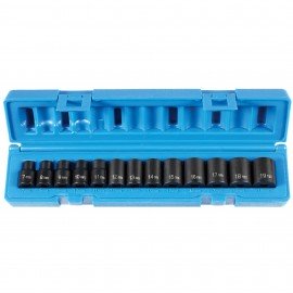 Grey Pneumatic 1213 m Impact Socket Set, 3/8" drive, 7 to 19 mm-
