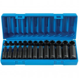Grey Pneumatic 1226 m Standard and Deep Metric Set, 3/8", 26-piece-